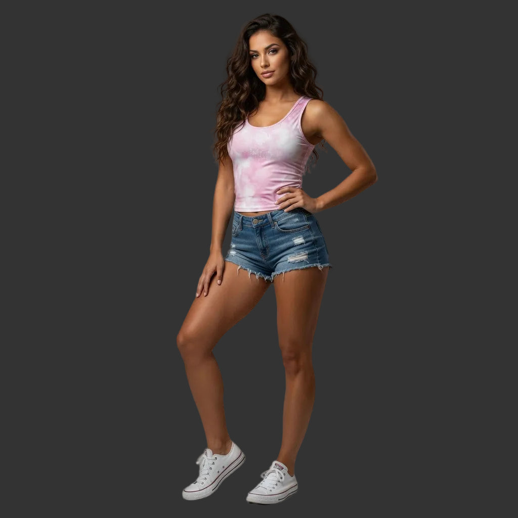 Pink Sugar Tie Dye Tank Top for Women