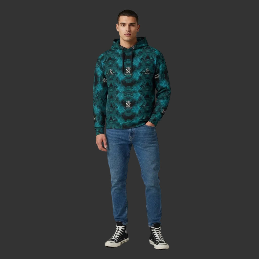 Midnight Emerald Marble Hoodie"